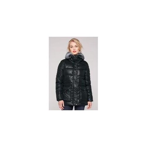 4057651487809 - Winterjacke SOCCX Damen Gr S schwarz Material 100% Polyester Futter 100% Polyester Füllung 100% Polyester Kunstpelz 100% Polyester bestickt casual lässig geschnitten normal Langarm eingesetzt Windstopperbündchen Jacken mit Windbreaker-Bündchen