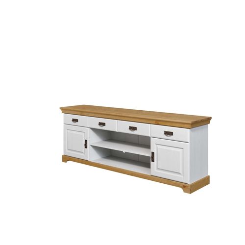 4067602984134 - TV-Board HOME AFFAIRE Rügen Sideboards Gr B H T 180 cm x 66 cm x 40 cm 4 St weiß (weiß honig) zertifiziertes Massivholz Breite 180 cm im Landhausstil