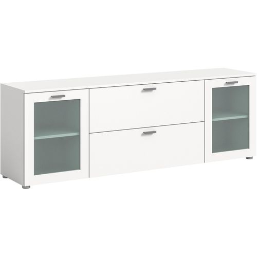 4068223081929 - Lowboard INOSIGN Onex Breite 180 cm mit Glastüren vielseitig einsetzbar Sideboards Gr B H T 180 cm x 62 cm x 37 cm 2 St weiß in verschiedenen Farben TV-Schrank Kommode TV-Möbel