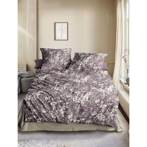 4005367119194 - Bettwäsche IRISETTE Zobel-HK 8558 Gr B L 140 cm x 200 cm 1 St 1 St Biber B L 90 cm x 70 cm lila (mauve) samtig weich