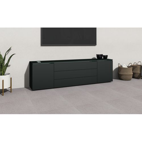 4255607608784 - Lowboard BORCHARDT MÖBEL San Diego Sideboards schwarz (schwarz matt) Breite 200 cm