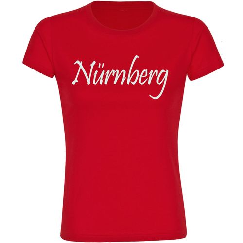 4068859161880 - multifanshop Damen T-Shirt - Nürnberg - Schriftzug - Druck weiß - Frauen