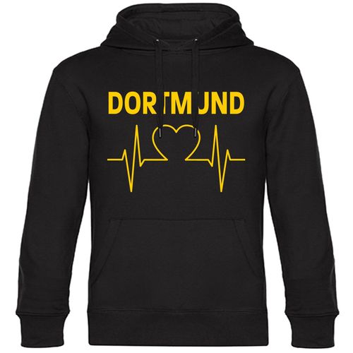 4068859187866 - multifanshop® Kapuzen Sweatshirt - Dortmund - Herzschlag - Druck gelb - Hoodie