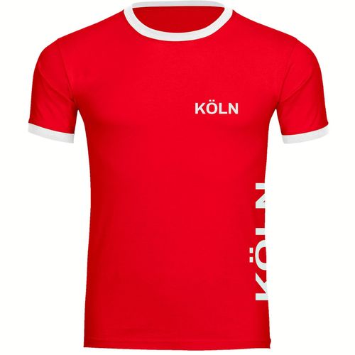 4068859081034 - multifanshop Kontrast T-Shirt - Köln - Brust & Seite - Druck weiß - Männer 4068859081034 - multifanshop Kontrast T-Shirt - Köln - Brust & Seite - Druck weiß - Männer