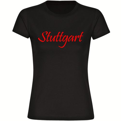 4068859162245 - multifanshop Damen T-Shirt - Stuttgart - Schriftzug - Druck rot - Frauen
