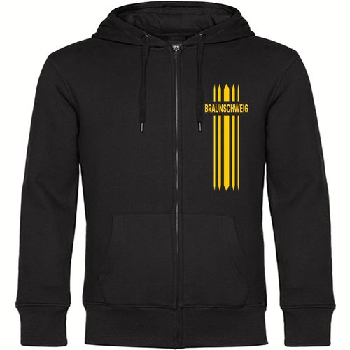 4068859202880 - multifanshop Kapuzen Sweatshirt Jacke - Braunschweig - Streifen - Druck gelb - Sweat 4068859202880 - multifanshop Kapuzen Sweatshirt Jacke - Braunschweig - Streifen - Druck gelb - Sweat