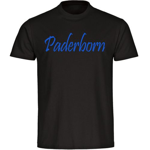 4068859067939 - multifanshop Herren T-Shirt - Paderborn - Schriftzug - Druck blau - Männer 4068859067939 - multifanshop Herren T-Shirt - Paderborn - Schriftzug - Druck blau - Männer