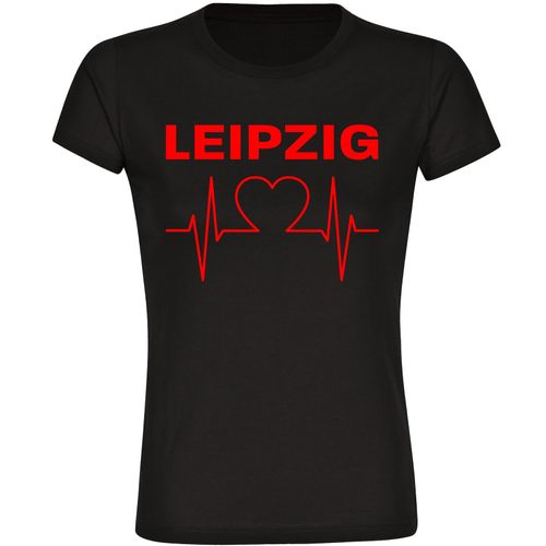 4068859111847 - multifanshop Damen T-Shirt - Leipzig - Herzschlag - Druck rot - Frauen 4068859111847 - multifanshop Damen T-Shirt - Leipzig - Herzschlag - Druck rot - Frauen