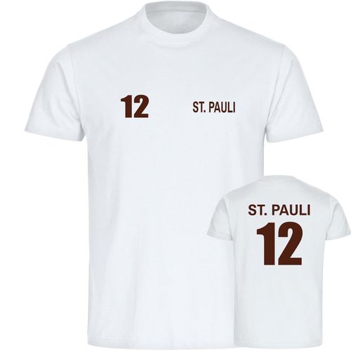 4068859192181 - multifanshop Herren T-Shirt - St Pauli - Trikot Nummer 12 - Druck braun - Männer 4068859192181 - multifanshop Herren T-Shirt - St Pauli - Trikot Nummer 12 - Druck braun - Männer
