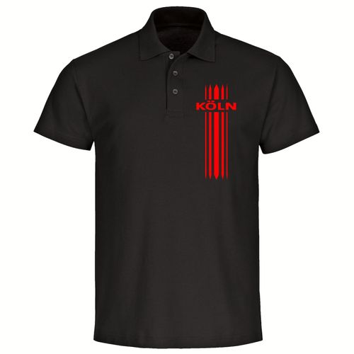 4068859126124 - multifanshop Poloshirt - Köln - Streifen - Druck rot - Polo