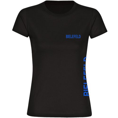 4068859014360 - multifanshop Damen T-Shirt - Bielefeld - Brust & Seite - Druck blau - Frauen