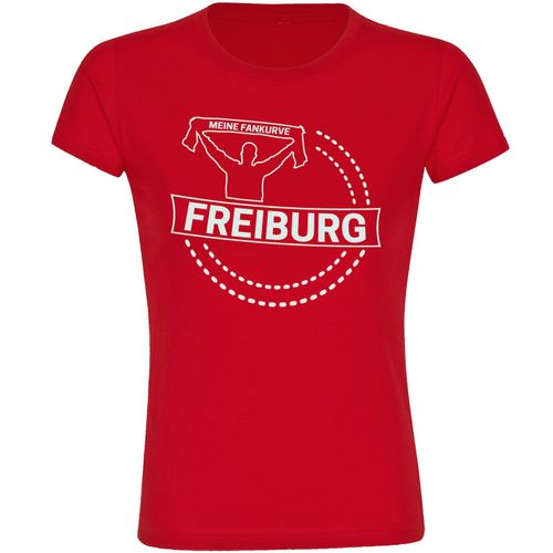 4068859136048 - multifanshop Damen T-Shirt - Freiburg - Meine Fankurve - Druck weiß - Frauen 4068859136048 - multifanshop Damen T-Shirt - Freiburg - Meine Fankurve - Druck weiß - Frauen