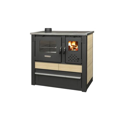 4052398406892 - Pro Termo doo Küchenherd Holzofen PANONIA mit Kacheln creme 105 kW Dauerbrandherd linke Version