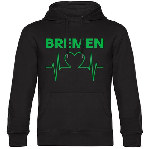 4068859172275 - multifanshop Kapuzen Sweatshirt - Bremen - Herzschlag - Druck grün - Hoodie