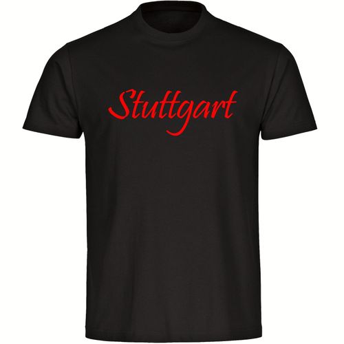 4068859162092 - multifanshop Herren T-Shirt - Stuttgart - Schriftzug - Druck rot - Männer