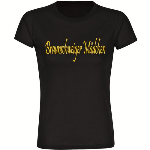4068859205263 - multifanshop Damen T-Shirt - Braunschweig - Braunschweiger Mädchen - Druck gelb - Frauen