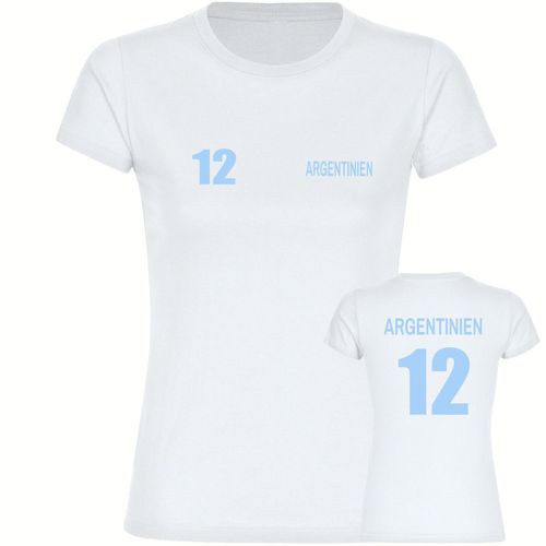 4068859273569 - multifanshop Damen T-Shirt - Argentinien - Trikot Nummer 12 - Druck hellblau - Frauen 4068859273569 - multifanshop Damen T-Shirt - Argentinien - Trikot Nummer 12 - Druck hellblau - Frauen