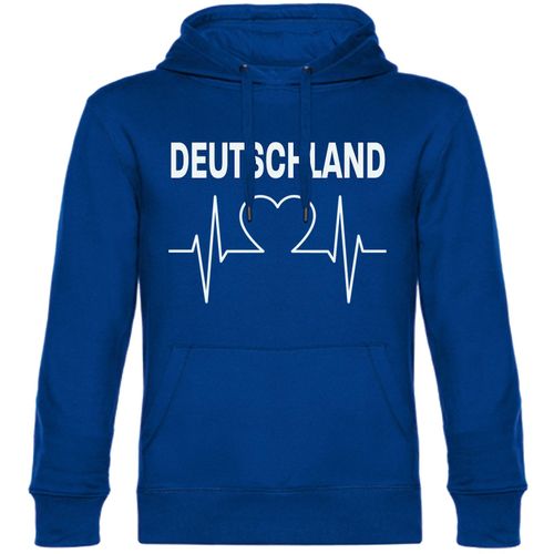 4068859269807 - multifanshop Kapuzen Sweatshirt - Deutschland - Herzschlag - Druck weiß - Hoodie