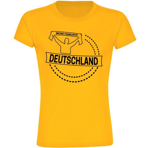 4068859270940 - multifanshop Damen T-Shirt - Deutschland - Meine Fankurve - Druck schwarz - Frauen