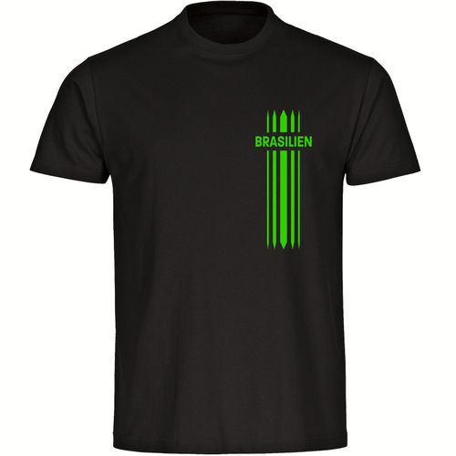 4068859285470 - multifanshop Herren T-Shirt - Brasilien - Streifen - Druck gelb - Männer
