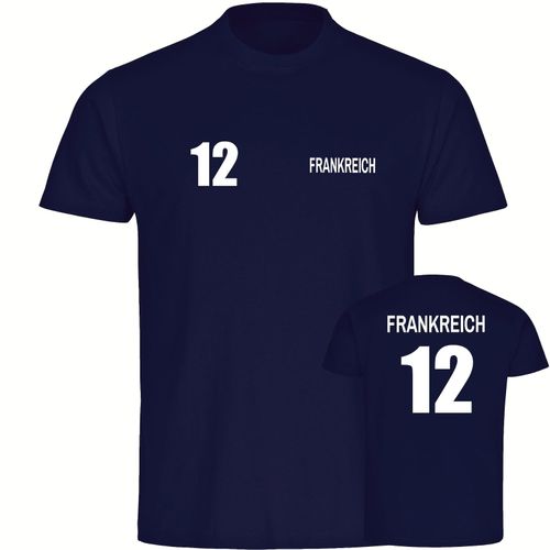 4068859307844 - multifanshop Herren T-Shirt - Frankreich - Trikot Nummer 12 - Druck weiß - Männer 4068859307844 - multifanshop Herren T-Shirt - Frankreich - Trikot Nummer 12 - Druck weiß - Männer
