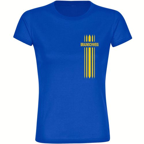 4068859202095 - multifanshop Damen T-Shirt - Braunschweig - Streifen - Druck gelb - Frauen 4068859202095 - multifanshop Damen T-Shirt - Braunschweig - Streifen - Druck gelb - Frauen