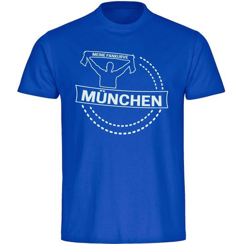 4068859055486 - multifanshop Herren T-Shirt - München blau - Meine Fankurve - Druck weiß - Männer