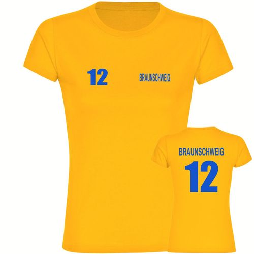 4068859199470 - multifanshop Damen T-Shirt - Braunschweig - Trikot Nummer 12 - Druck blau - Frauen 4068859199470 - multifanshop Damen T-Shirt - Braunschweig - Trikot Nummer 12 - Druck blau - Frauen