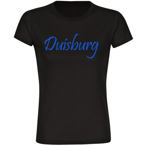 4068859066444 - multifanshop Damen T-Shirt - Duisburg - Schriftzug - Druck blau - Frauen