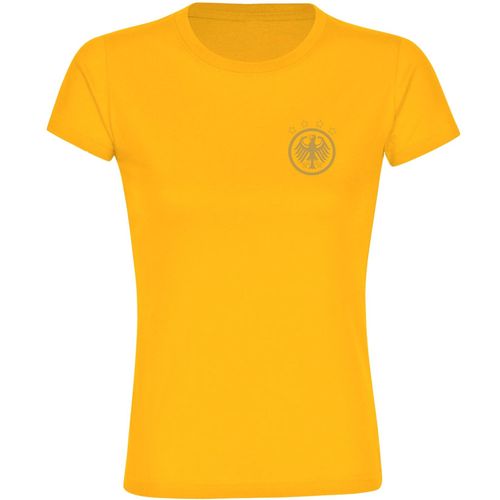 4068859267407 - multifanshop Damen T-Shirt - Deutschland - Adler Retro Gold - Druck gold metallic - Frauen