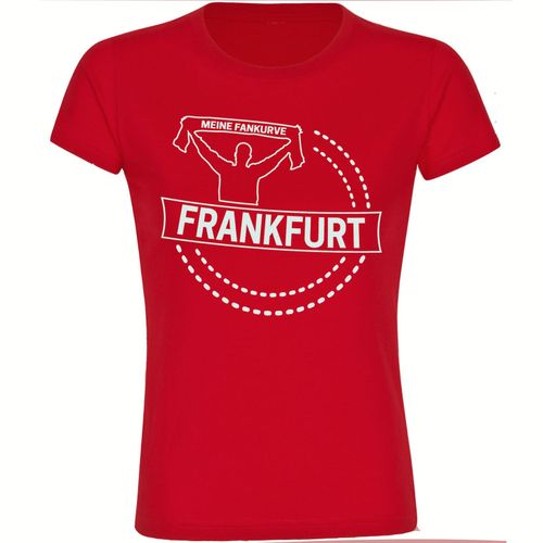 4068859135287 - multifanshop Damen T-Shirt - Frankfurt - Meine Fankurve - Druck weiß - Frauen