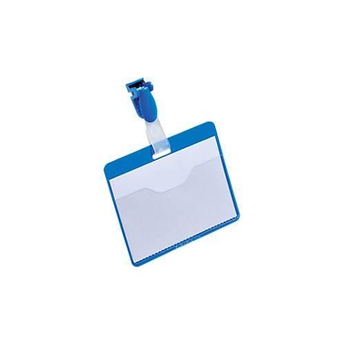 4005546805597 - DURABLE Namensschilder Namensschild Mit Clip blau 9 cm x 6 cm Hartfolie Blau