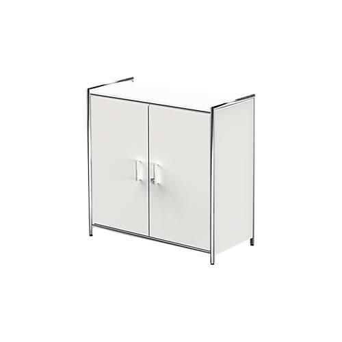 4044917428584 - Flügeltürenschrank Toledo mit Sichtrückwand abschließbar 2 OH B 800 x T 380 x H 780 mm weiß