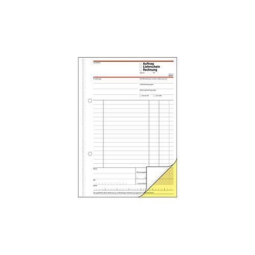 4004360921759 - sigel® Kombinationsbuch (Auftrag Lieferschein Rechnung) SD017 DIN A5 hoch 2 x 4 Blatt