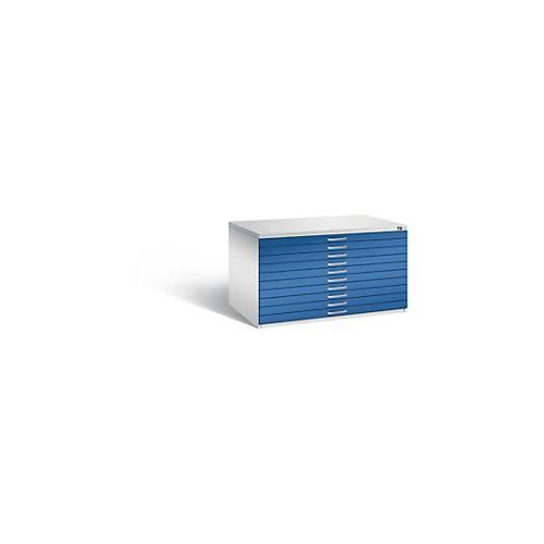 4067521477724 - CP 7200 Planschrank lichtgrau enzianblau 10 Schubladen 1350 x 960 x 760 cm