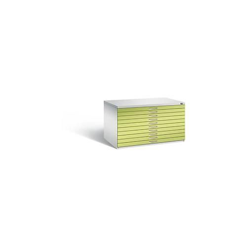 4067521477823 - CP 7200 Planschrank lichtgrau viridingrün 10 Schubladen 1350 x 960 x 760 cm