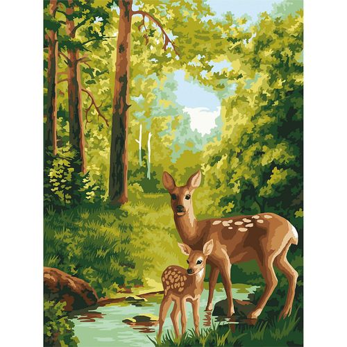 4778004508452 - Malen nach Zahlen Rehe im Wald 30 x 40 cm