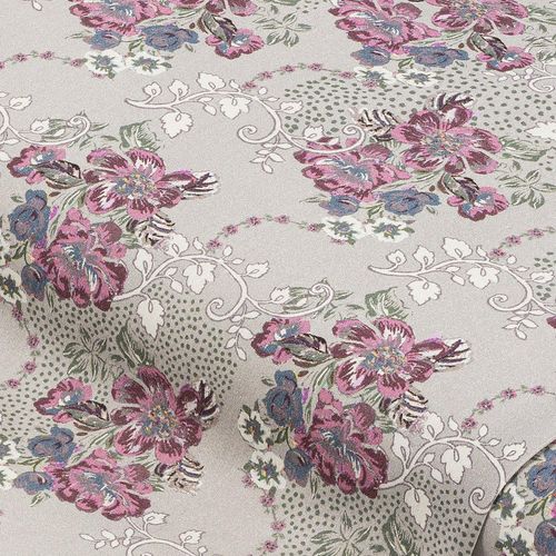 4058896324720 - Baumwoll-Trachtenstoff Blumen greige rosa