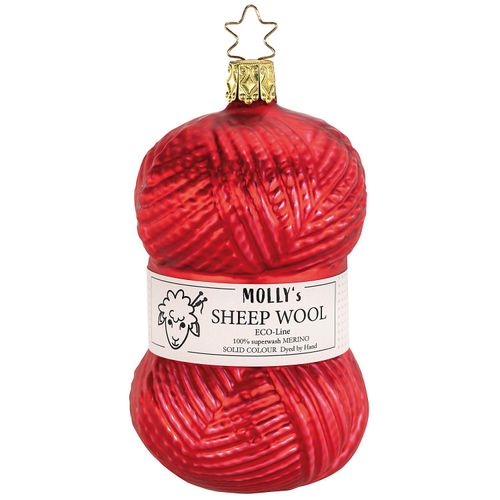 4061752135705 - Weihnachtskugel Wollknäuel rot 11 cm