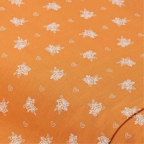4058896322948 - Baumwoll-Trachtenstoff Röschen orange weiß 4058896322948 - Baumwoll-Trachtenstoff Röschen orange weiß