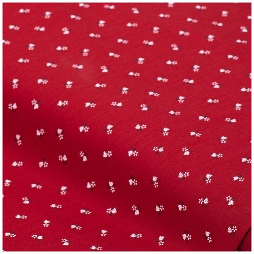 4058896202844 - Baumwoll-Trachtenstoff Streublümchen rot 4058896202844 - Baumwoll-Trachtenstoff Streublümchen rot