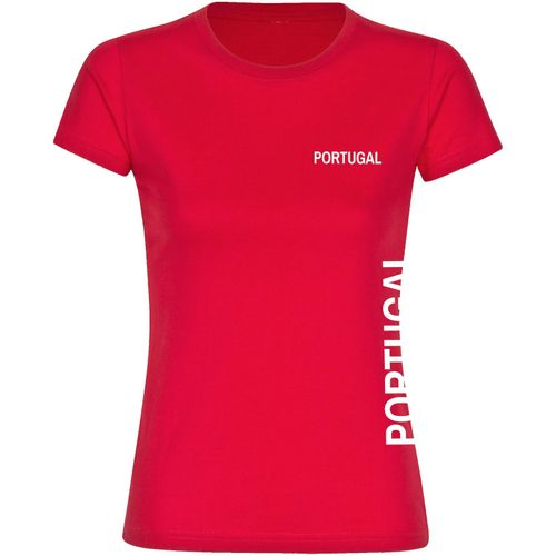 4068859213510 - multifanshop Damen T-Shirt - Portugal - Brust & Seite - Druck weiß - Frauen