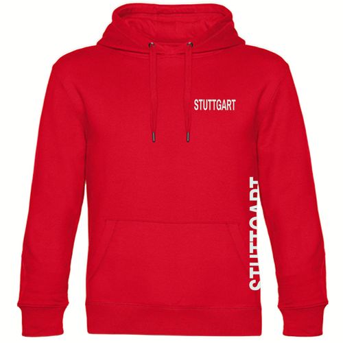 4068859088217 - multifanshop Kapuzen Sweatshirt - Stuttgart - Brust & Seite - Druck weiß - Hoodie