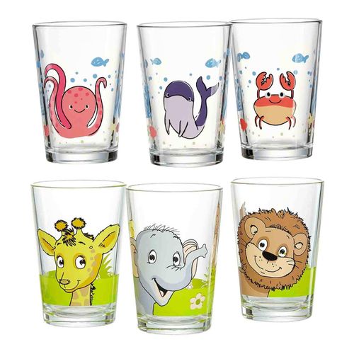 4262418976117 - Kindergläser Dschungel- und Meerestiere 205 ml 6er Set