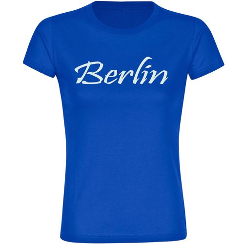 4068859064914 - multifanshop Damen T-Shirt - Berlin blau - Schriftzug - Druck weiß - Frauen 4068859064914 - multifanshop Damen T-Shirt - Berlin blau - Schriftzug - Druck weiß - Frauen