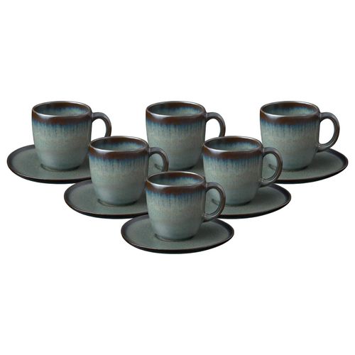 4262418978951 - like by Villeroy & Boch Kaffeetassen mit Untertassen Lave 190 ml 6er Set