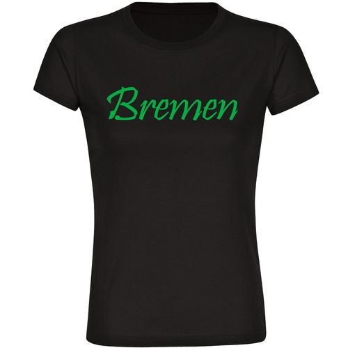 4068859183493 - multifanshop Damen T-Shirt - Bremen - Schriftzug - Druck grün - Frauen