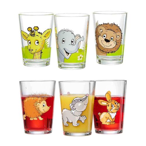 4262418973420 - Kindergläser Dschungeltiere Waldtiere 205 ml 6er Set