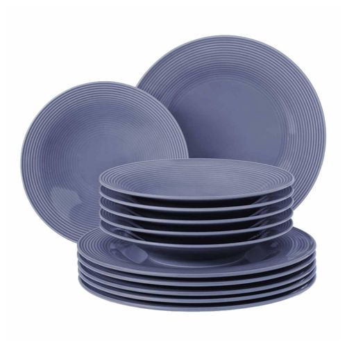 4052212138299 - Tafelservice SELTMANN WEIDEN Geschirr-Set 12 Teile Beat Geschirr-Sets Gr 12 tlg blau (blau lila) mit Relief Made in Germany 4052212138299 - Tafelservice SELTMANN WEIDEN Geschirr-Set 12 Teile Beat Geschirr-Sets Gr 12 tlg blau (blau lila) mit Relief Made in Germany