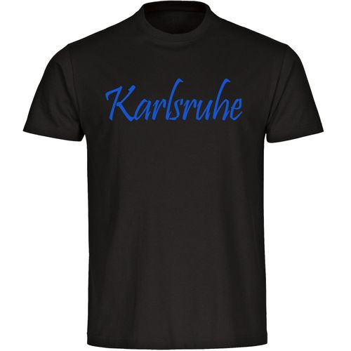 4068859067144 - multifanshop Herren T-Shirt - Karlsruhe - Schriftzug - Druck blau - Männer